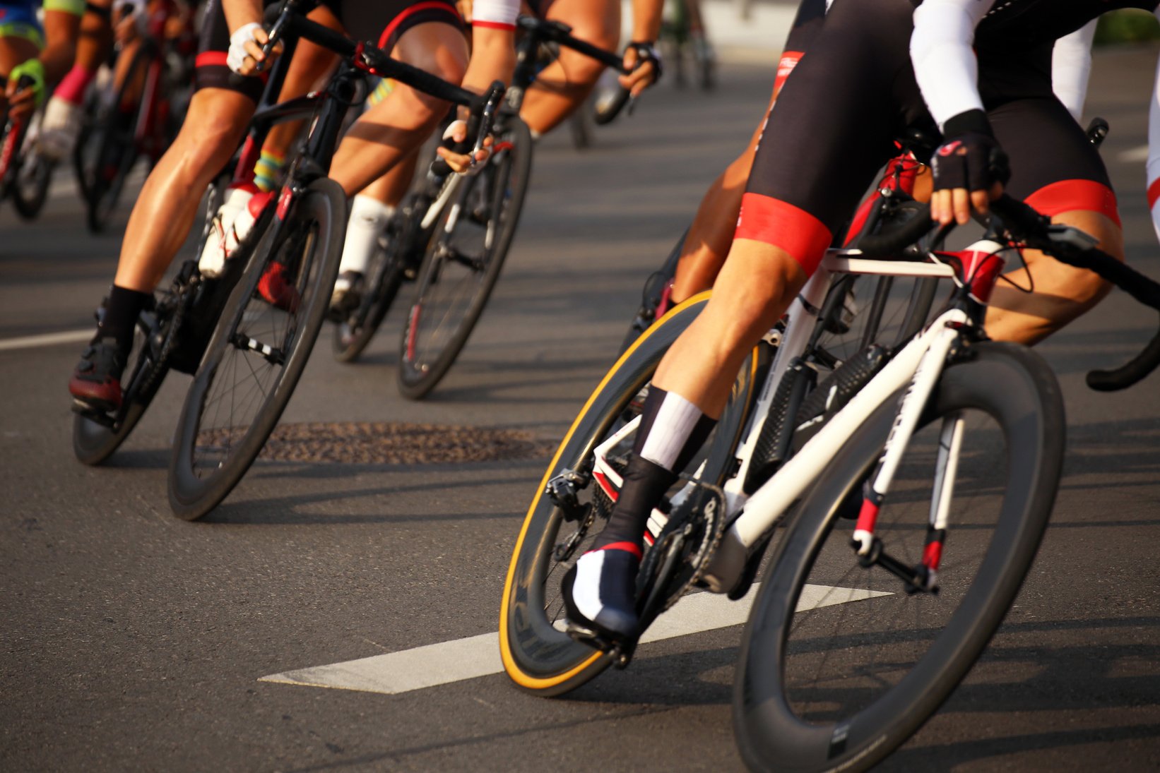 Cycle race, close-up